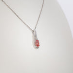 14K white gold padparadscha sapphire pendant