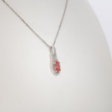 14K white gold padparadscha sapphire pendant