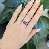 2.4Ct Amethyst Ring with Earth Mined Diamond Accents in Solid 14K Gold – Oval 9x7mm Fine Jewelry