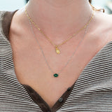 1.2Ct Zambian Emerald Pendant Necklace in Solid 14K Gold with Attached Chain – Oval 8x6mm Emerald