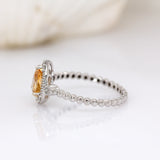 Neptune 14K White Gold Imperial Topaz and Diamond Ring | Pear Shape 7x5mm