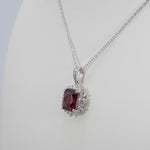 14K white gold rhodolite garnet pendant