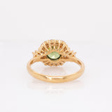 Seren 14k Solid Gold Demantoid Ring with Natural Diamond Halo | Round, 7mm