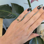 10K yellow gold demantoid garnet estate ring