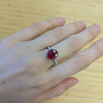Renu 14K White Gold 5.8cts Madagascar Ruby Diamond Ring | Oval 10.3x7mm