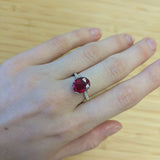 Renu 14K White Gold 5.8cts Madagascar Ruby Diamond Ring | Oval 10.3x7mm