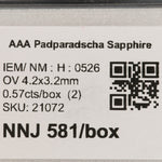 0.285 carat natural Ceylon padparadscha sapphire oval 4.2x3.2mm loose gemstone – view 2