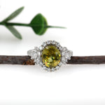 Rishi 14K White Gold 3.12cts Sphene Diamond Ring | Oval 10X8mm
