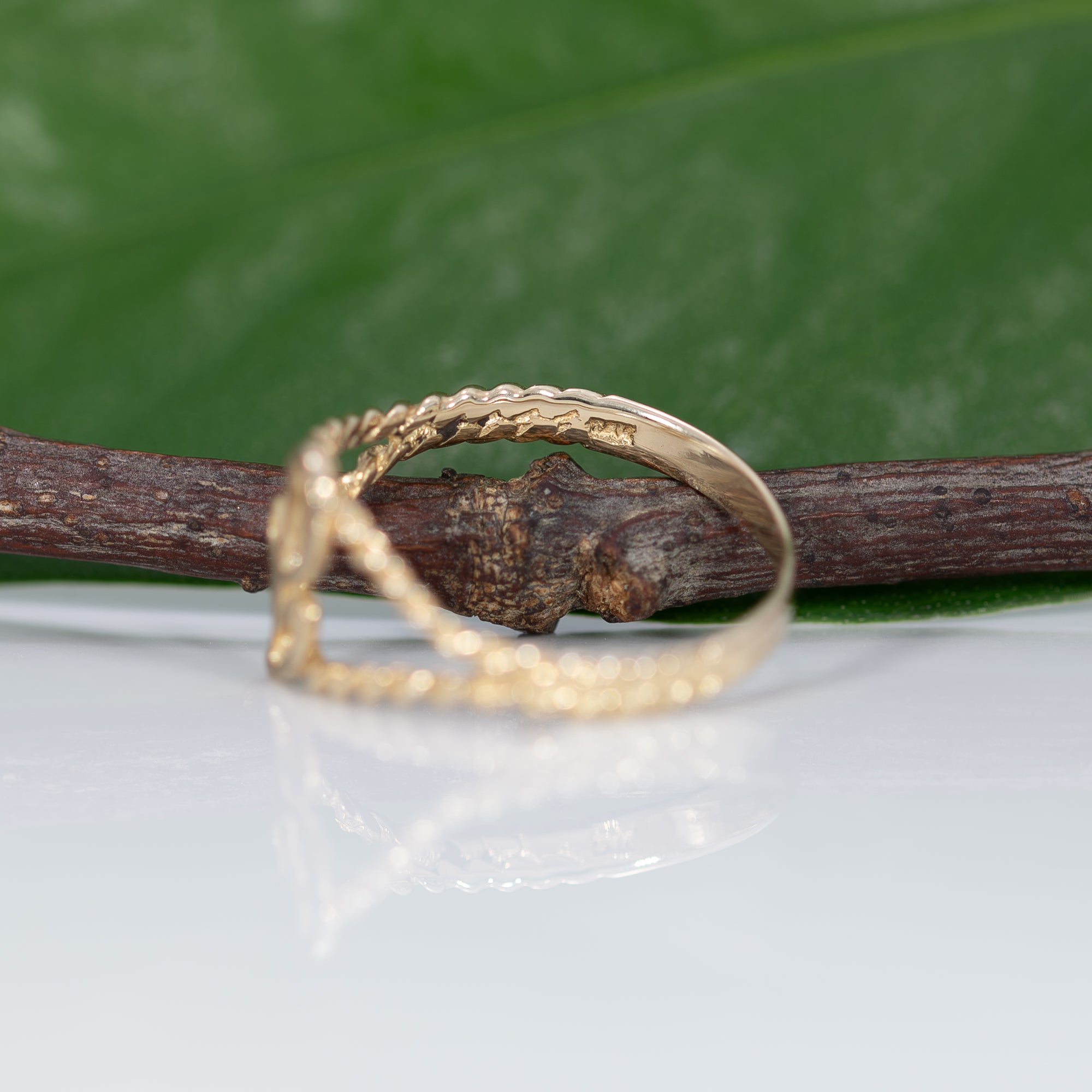 solid 14K yellow gold plain estate band