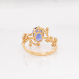 Arden 14k Solid Gold Tanzanite Ring with Natural Diamonds Accents | Oval 9x7mm