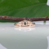 14K rose gold alexandrite ring with diamond accents