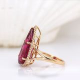Divi 14K Yellow Gold Rubellite Tourmaline and Diamond Ring