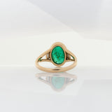 2.4Ct Zambian Emerald Ring with Diamond Accents in Solid 14K Gold – Oval Cut 11x8mm Vivid Green Gemstone Ring