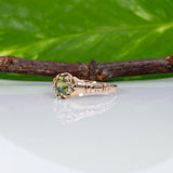 10K yellow gold demantoid garnet estate ring