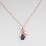 14K rose gold black opal pendant