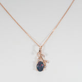 14K rose gold black opal pendant