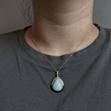 Yana 14K Yellow Gold 8.83cts Ethiopian Opal Diamond Pendant | Pear Shape 18x15mm