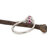 Ainsley Solid 14k Gold Mozambique Ruby Ring with Natural Diamonds Accents, Oval 7x5mm