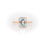 Lorelai Solid 14k Gold Aquamarine Ring with Natural Diamonds Accents, 9x7mm