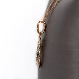 Estate 14K Solid Rose Gold Natural Diamond Accents Pendant | 26.5x8mm