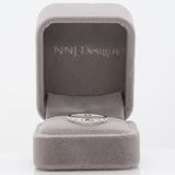 14K white gold natural diamond band ring, minimalist stackable