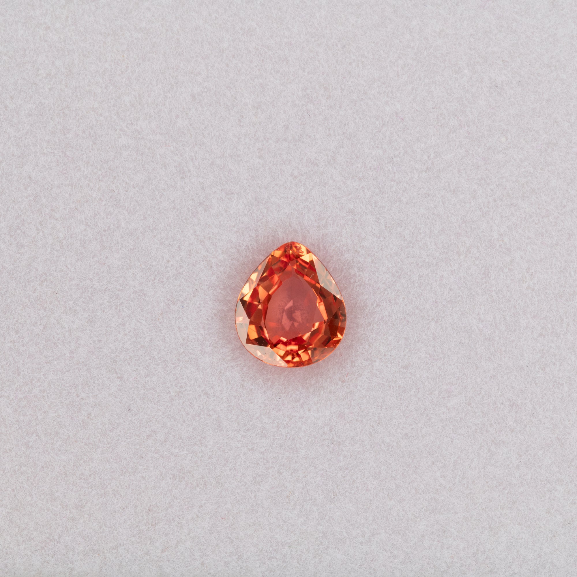 0.98 carat natural padparadscha sapphire, pear 6.7x5.9mm pink-orange loose gemstone