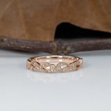 14K rose gold diamond band