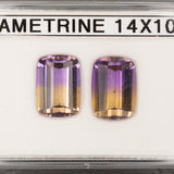 Natural Earth Mined Ametrine Loose Gemstone – 6.80Ct Cushion Cut Bi-Color Purple & Golden Quartz, 14x10mm Rare Collector Gem
