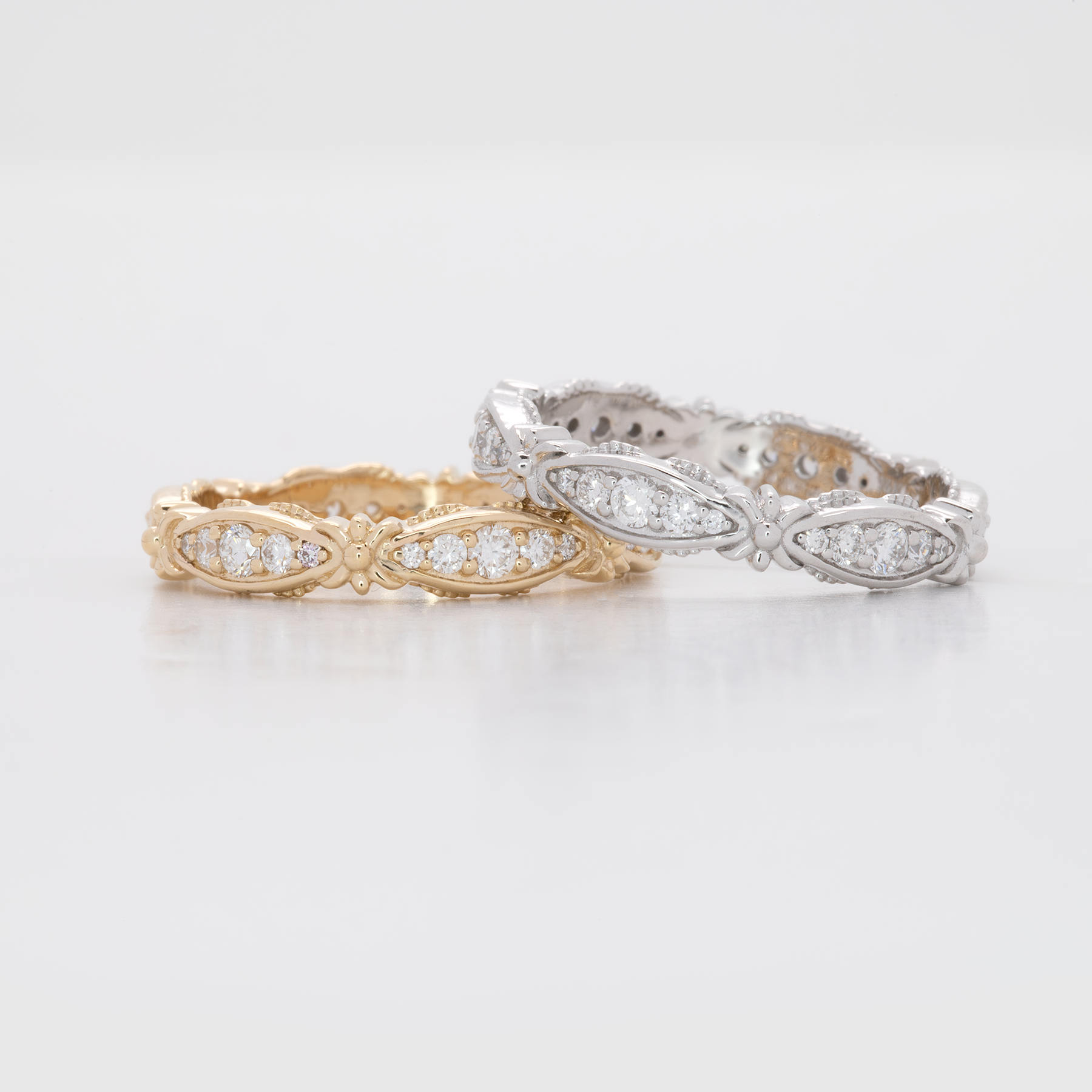 14K white gold diamond eternity band