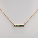 14K yellow gold zambian emerald necklace