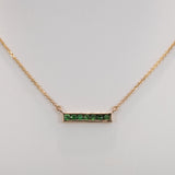 14K yellow gold zambian emerald necklace