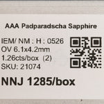 0.63 carat natural Ceylon padparadscha sapphire oval 6.1x4.2mm loose gemstone – view 2