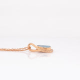 Ophelia Solid 14k Rose Gold Boulder Opal Pendant with Earth Mined Diamonds Accents