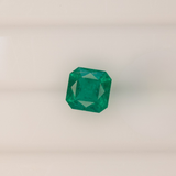 1.23ct zambian emerald asscher 6.5mm loose green gemstone