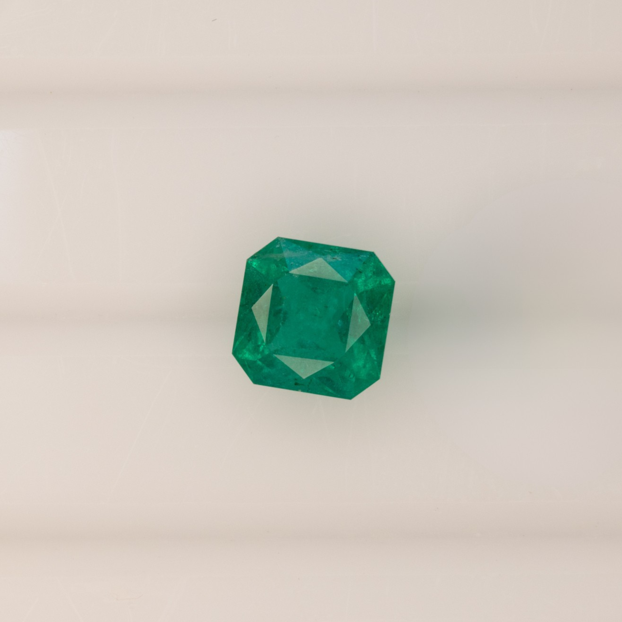1.23ct zambian emerald asscher 6.5mm loose green gemstone