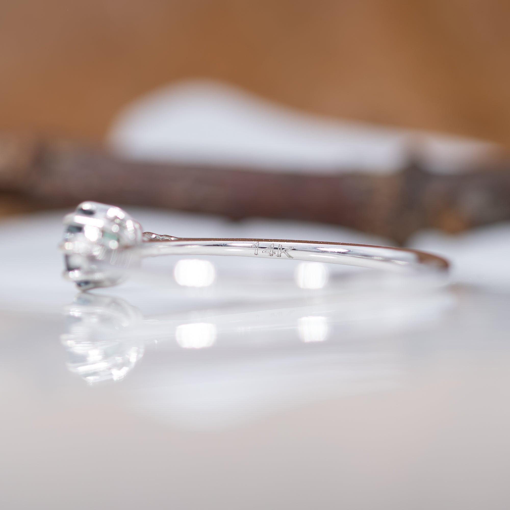 14K white gold alexandrite ring
