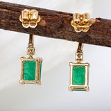 Eira 14K Solid Gold Emerald Ring with Natural Diamonds Accents | Emerald cut , 7x5mm