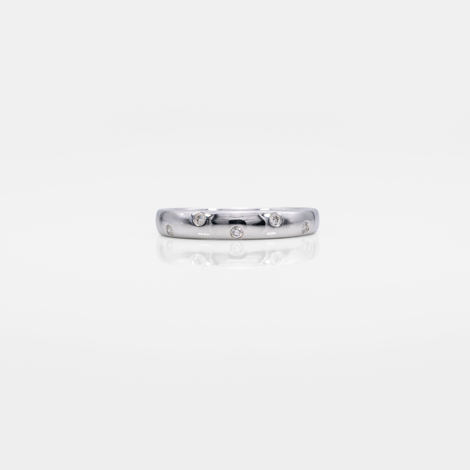 14K white gold diamond band