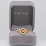 18K yellow gold diamond semi-mount ring setting