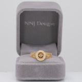 18K yellow gold diamond semi-mount ring setting