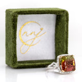 Noelle 14K White and Yellow Gold Bi-Color Tourmaline Diamond Ring | Cushion 13mm
