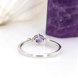Amaira 14K White Gold Purple Sapphire and Diamond Ring | OV 5x4mm