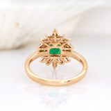 Elisa 14K Yellow Gold Colombian Emerald and Natural Diamonds Ring | AS 5mm