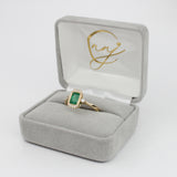 Eden 14K Yellow Gold Emerald and  Diamond Accents Ring | Emerald Cut 7x5mm