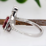 Lily 14k White Gold Pink Tourmaline and Natural Diamond Ring | TR 8mm