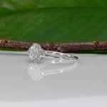 14K white gold oval lab grown diamond ring with diamond accents