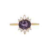 Mehar 14K Yellow Gold Purple Spinel Diamonds Ring | Oval Shape 8x6mm