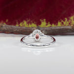 14K white gold padparadscha sapphire ring