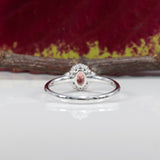 14K white gold padparadscha sapphire ring
