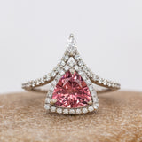 Lily 14k White Gold Pink Tourmaline and Natural Diamond Ring | TR 8mm